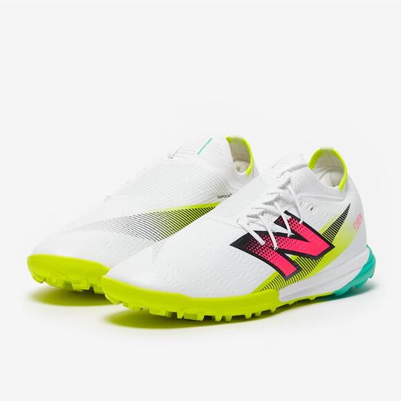 New Balance Unisex White Yellow Furon V7+ Pro TF Athletic Shoes Size 9 - Picture 1 of 10